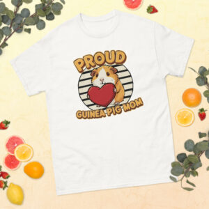 Unisex T-shirt Proud Guinea Pig mom (Orange & White)