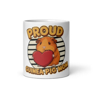 Witte glanzende mok Proud Guinea Pig Mom (Orange)